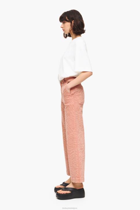 culotte - jeans met hoge taille en tijgerprint Bimba Y Lola abrikoos kleding 4HDL440