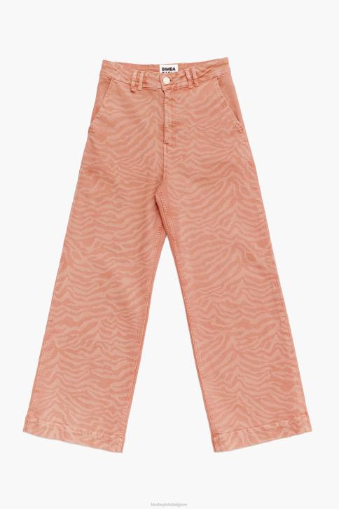 culotte - jeans met hoge taille en tijgerprint Bimba Y Lola abrikoos kleding 4HDL522
