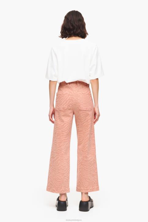 culotte - jeans met hoge taille en tijgerprint Bimba Y Lola abrikoos kleding 4HDL522
