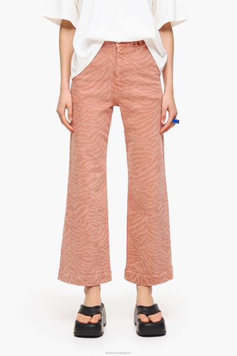 culotte - jeans met hoge taille en tijgerprint Bimba Y Lola abrikoos kleding 4HDL522