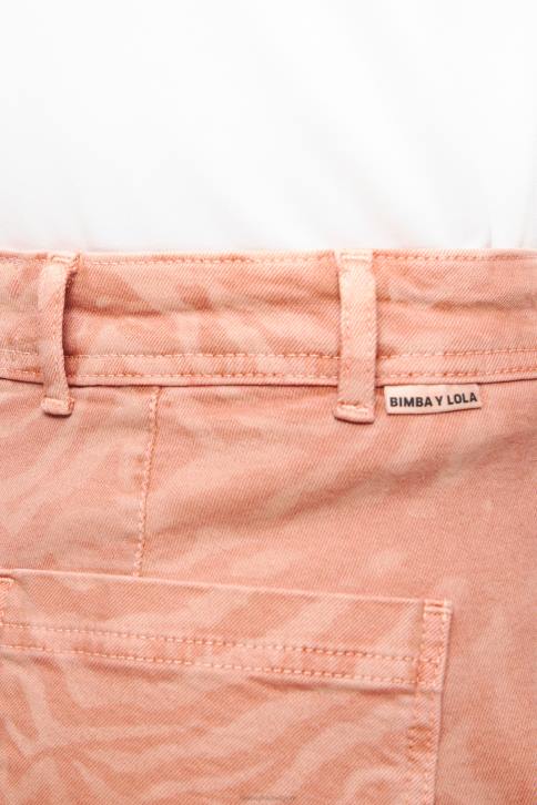culotte - jeans met hoge taille en tijgerprint Bimba Y Lola abrikoos kleding 4HDL522