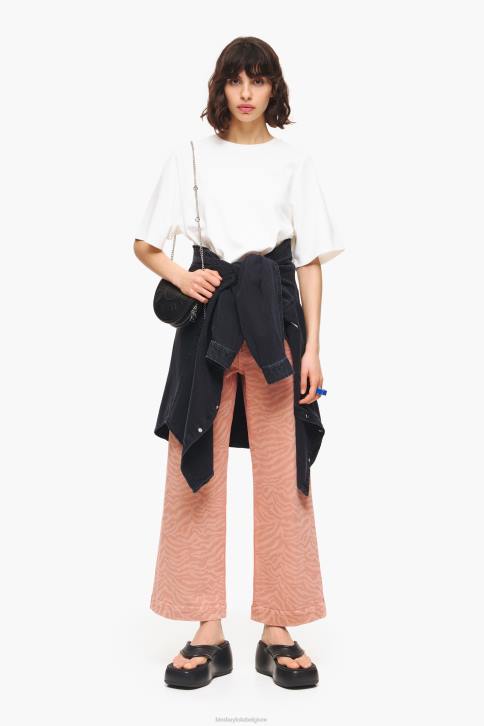 culotte - jeans met hoge taille en tijgerprint Bimba Y Lola abrikoos kleding 4HDL522