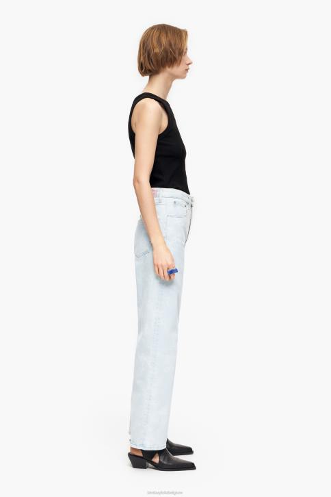rechte cropped jeans met pandaprint en camouflageprint Bimba Y Lola blauw kleding 4HDL451