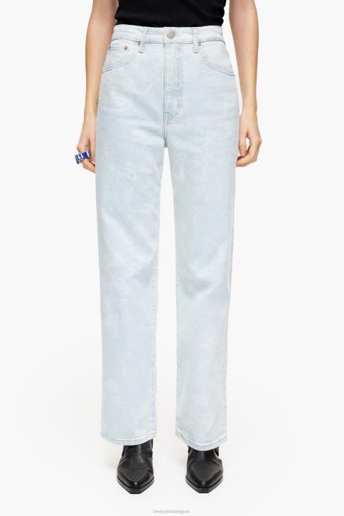 rechte cropped jeans met pandaprint en camouflageprint Bimba Y Lola blauw kleding 4HDL451