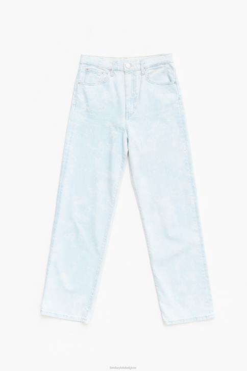 rechte cropped jeans met pandaprint en camouflageprint Bimba Y Lola blauw kleding 4HDL528