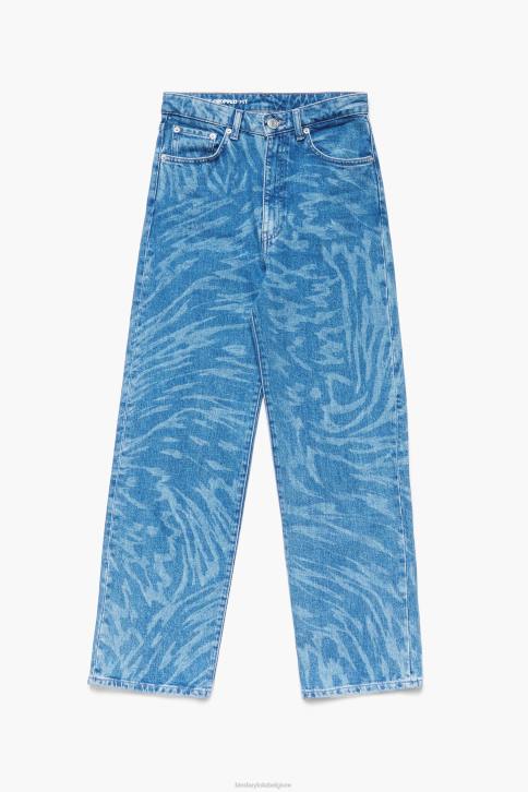 rechte cropped jeans met vlindervleugelprint Bimba Y Lola blauw kleding 4HDL534