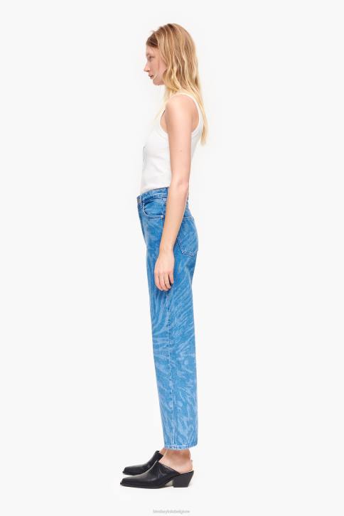 rechte cropped jeans met vlindervleugelprint Bimba Y Lola blauw kleding 4HDL534