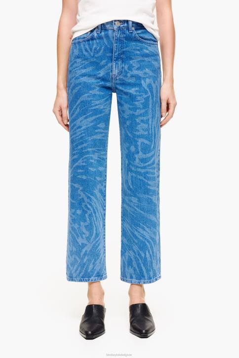 rechte cropped jeans met vlindervleugelprint Bimba Y Lola blauw kleding 4HDL534