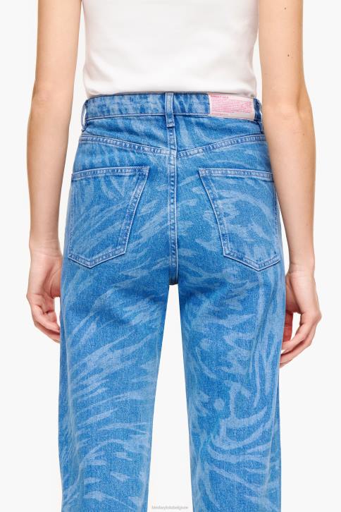 rechte cropped jeans met vlindervleugelprint Bimba Y Lola blauw kleding 4HDL534