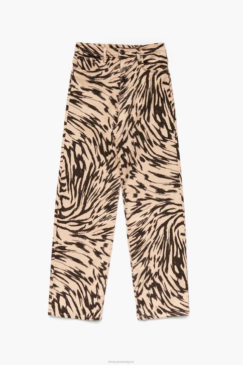 rechte cropped jeans met vlindervleugelprint Bimba Y Lola natuurlijk kleding 4HDL533