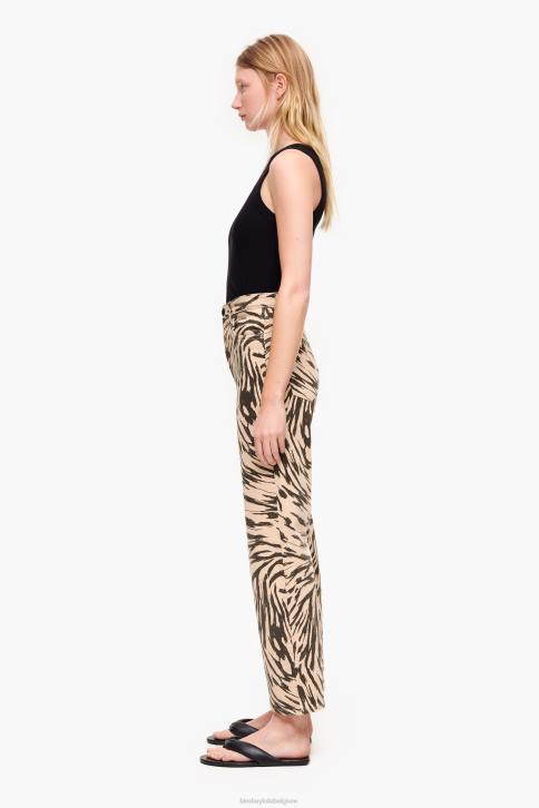rechte cropped jeans met vlindervleugelprint Bimba Y Lola natuurlijk kleding 4HDL533