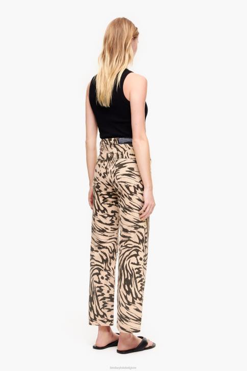rechte cropped jeans met vlindervleugelprint Bimba Y Lola natuurlijk kleding 4HDL533