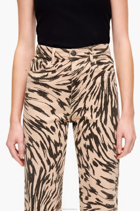 rechte cropped jeans met vlindervleugelprint Bimba Y Lola natuurlijk kleding 4HDL533