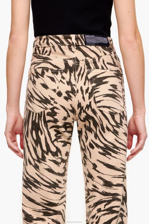 rechte cropped jeans met vlindervleugelprint Bimba Y Lola natuurlijk kleding 4HDL533