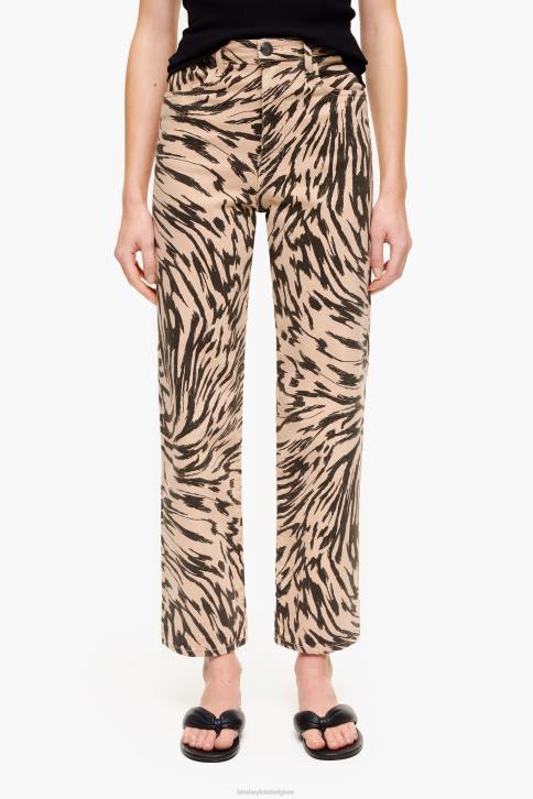 rechte cropped jeans met vlindervleugelprint Bimba Y Lola natuurlijk kleding 4HDL533