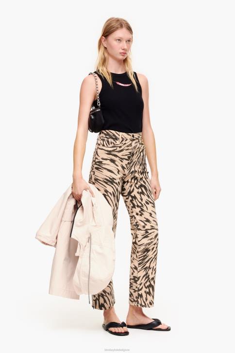 rechte cropped jeans met vlindervleugelprint Bimba Y Lola natuurlijk kleding 4HDL533
