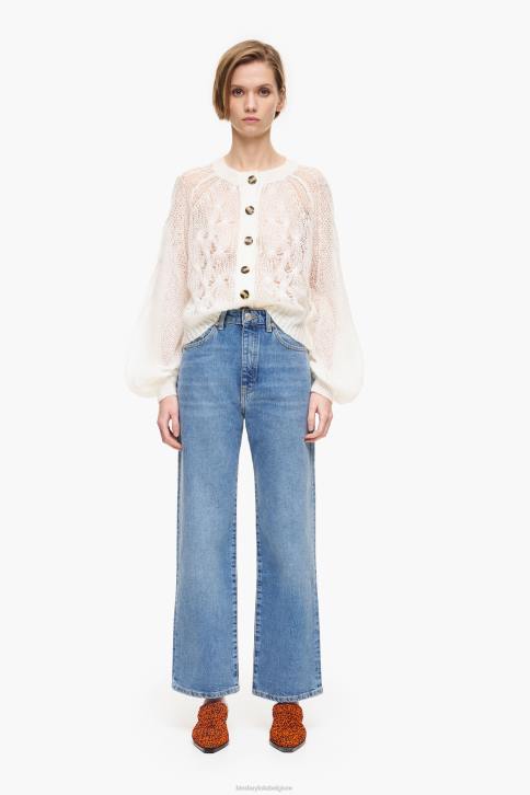 rechte cropped - rechte jeans Bimba Y Lola midden blauw kleding 4HDL454