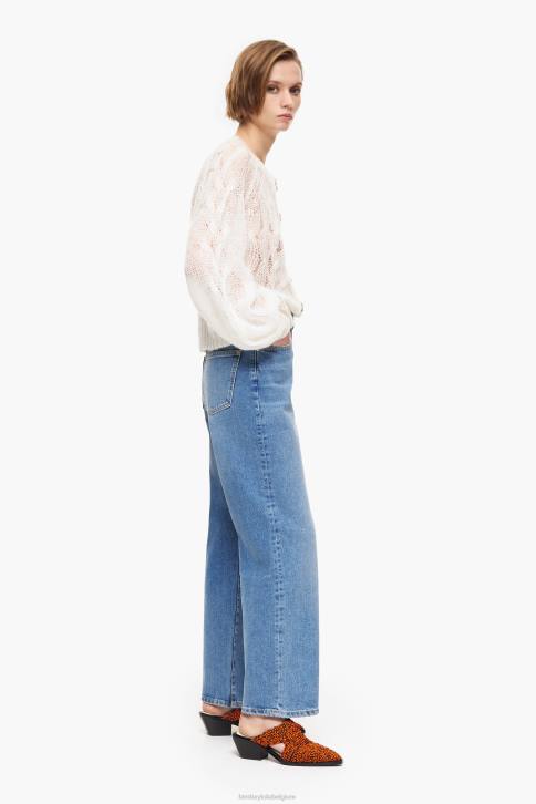 rechte cropped - rechte jeans Bimba Y Lola midden blauw kleding 4HDL532