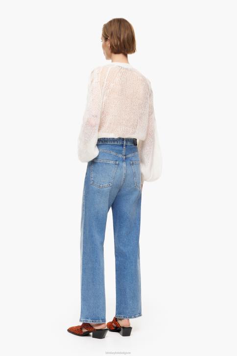 rechte cropped - rechte jeans Bimba Y Lola midden blauw kleding 4HDL532