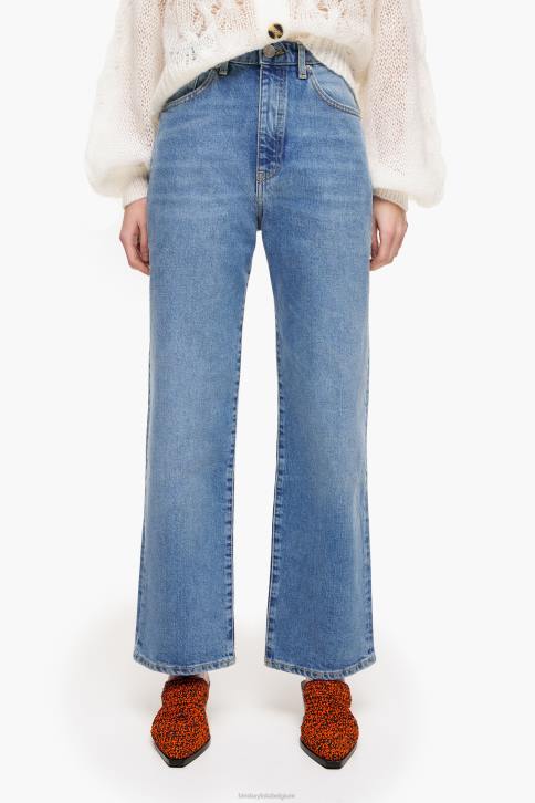 rechte cropped - rechte jeans Bimba Y Lola midden blauw kleding 4HDL532
