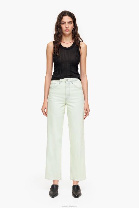 rechte cropped - rechte jeans Bimba Y Lola munt kleding 4HDL449