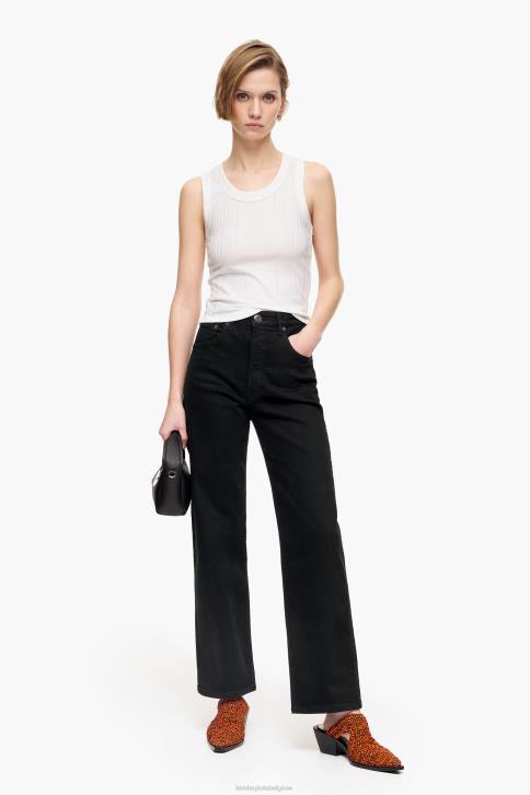 rechte cropped - rechte jeans Bimba Y Lola zwart kleding 4HDL450