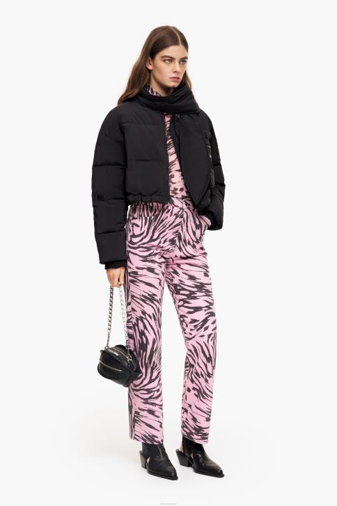 rechte cropped rechte jeans met vlindervleugelprint Bimba Y Lola roze kleding 4HDL537