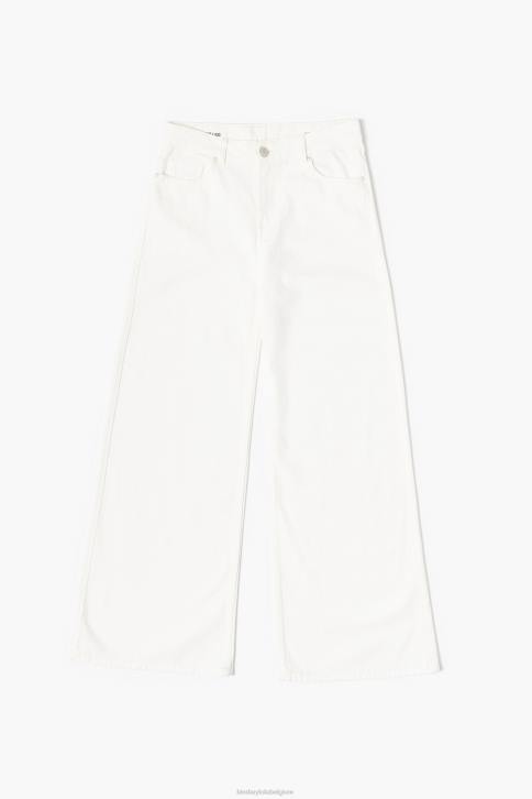 wijde pijpen - jeans met wijde pijpen Bimba Y Lola wit kleding 4HDL505