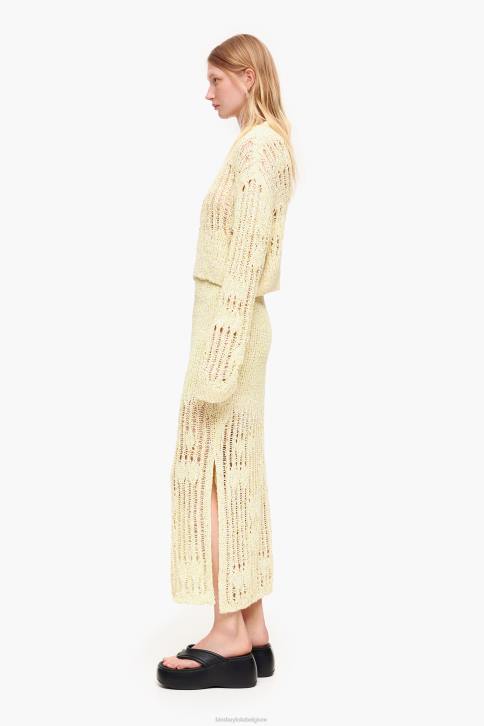 midi gebreide rok Bimba Y Lola limoen groen kleding 4HDL461