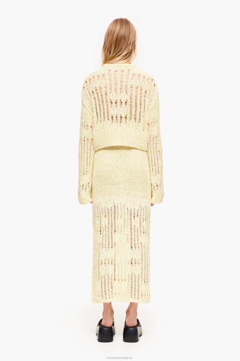 midi gebreide rok Bimba Y Lola limoen groen kleding 4HDL461