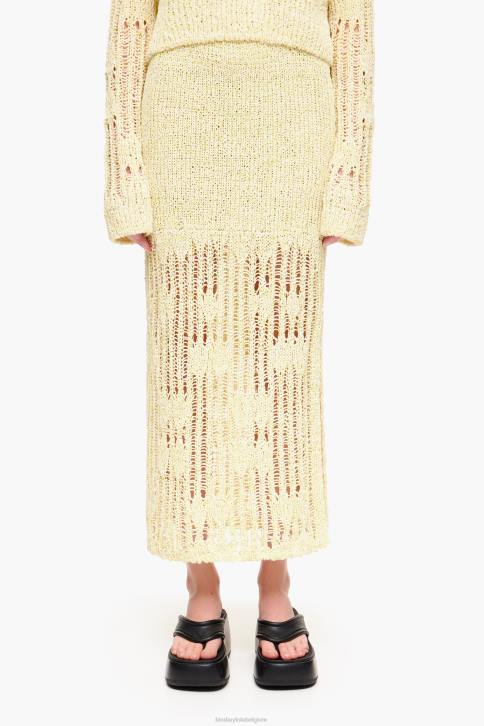 midi gebreide rok Bimba Y Lola limoen groen kleding 4HDL461