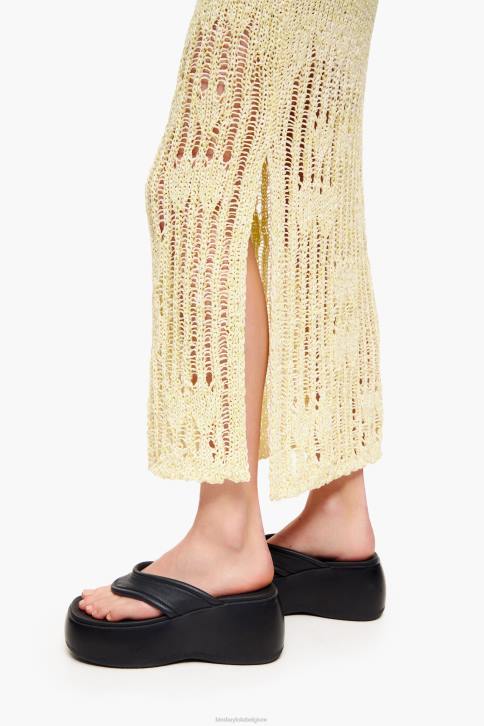 midi gebreide rok Bimba Y Lola limoen groen kleding 4HDL461