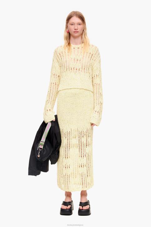 midi gebreide rok Bimba Y Lola limoen groen kleding 4HDL461