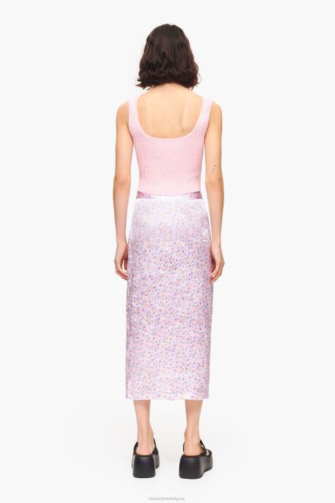 midi-wikkelrok met mini-print Bimba Y Lola roze kleding 4HDL464