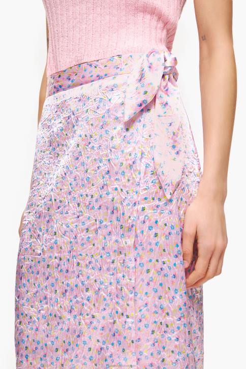 midi-wikkelrok met mini-print Bimba Y Lola roze kleding 4HDL464