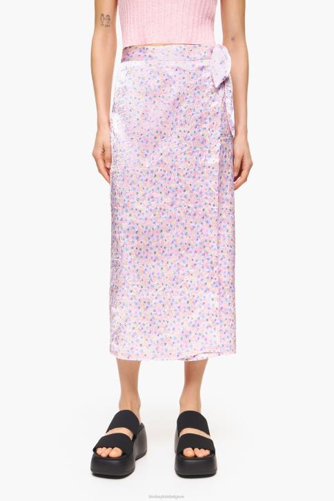 midi-wikkelrok met mini-print Bimba Y Lola roze kleding 4HDL464
