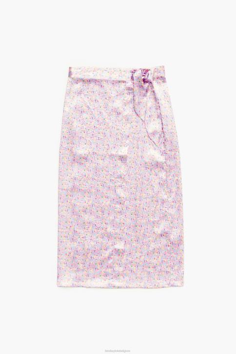 midi-wikkelrok met mini-print Bimba Y Lola roze kleding 4HDL464