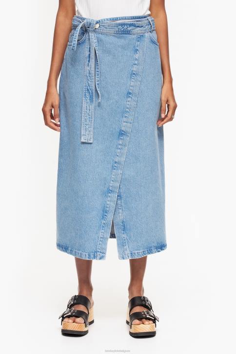 midi-wikkelrok van denim Bimba Y Lola blauw kleding 4HDL456