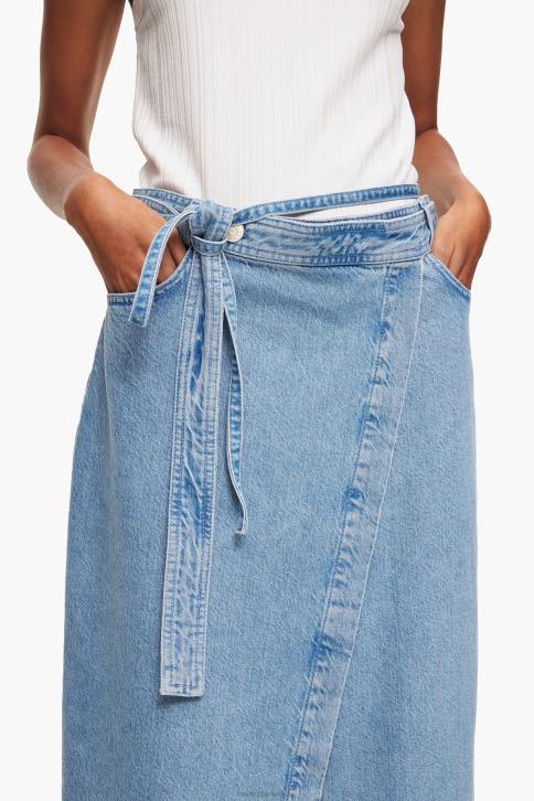 midi-wikkelrok van denim Bimba Y Lola blauw kleding 4HDL456