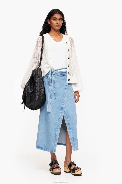 midi-wikkelrok van denim Bimba Y Lola blauw kleding 4HDL456