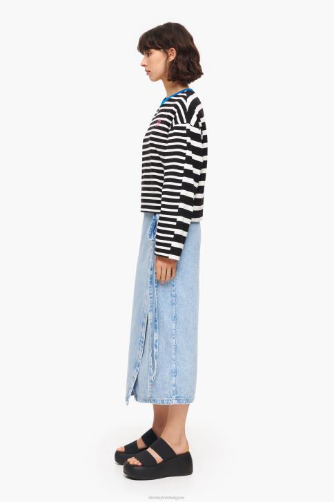 midi-wikkelrok van denim Bimba Y Lola blauw kleding 4HDL465
