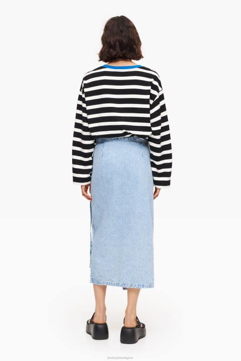 midi-wikkelrok van denim Bimba Y Lola blauw kleding 4HDL465