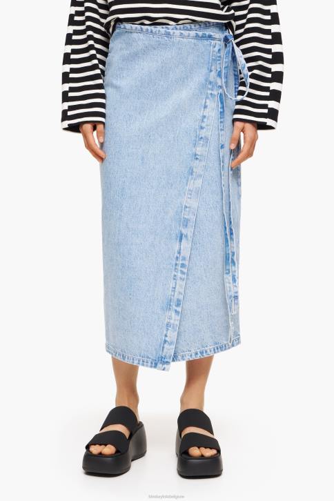 midi-wikkelrok van denim Bimba Y Lola blauw kleding 4HDL465