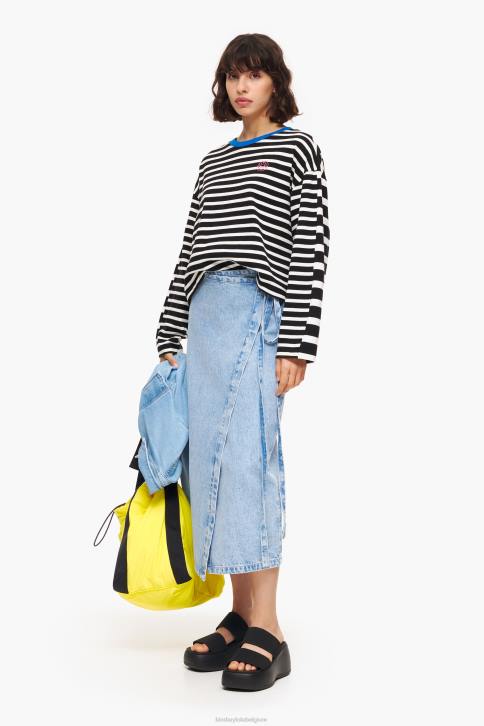 midi-wikkelrok van denim Bimba Y Lola blauw kleding 4HDL465