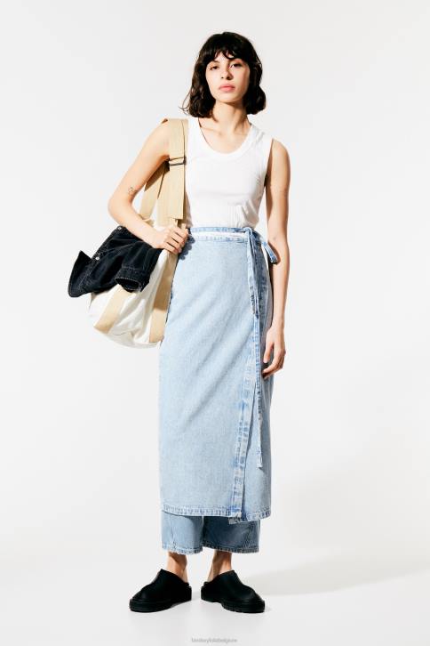 midi-wikkelrok van denim Bimba Y Lola blauw kleding 4HDL525
