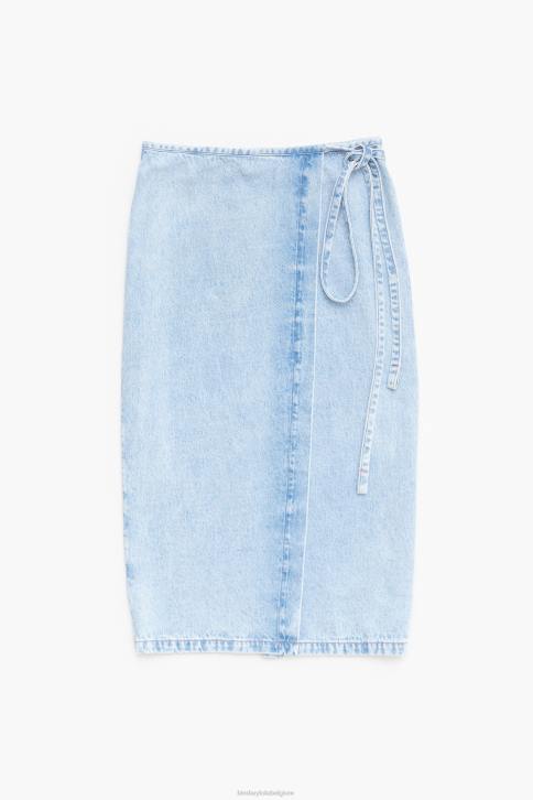 midi-wikkelrok van denim Bimba Y Lola blauw kleding 4HDL526
