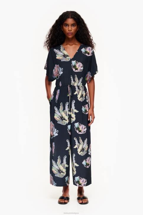 lange jumpsuit met koraalprint Bimba Y Lola grijs kleding 4HDL186