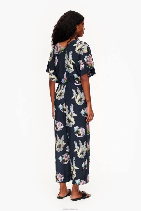 lange jumpsuit met koraalprint Bimba Y Lola grijs kleding 4HDL186