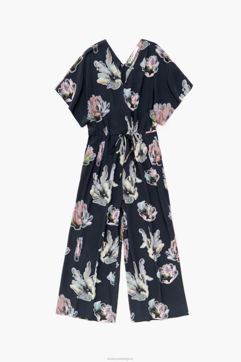 lange jumpsuit met koraalprint Bimba Y Lola grijs kleding 4HDL186