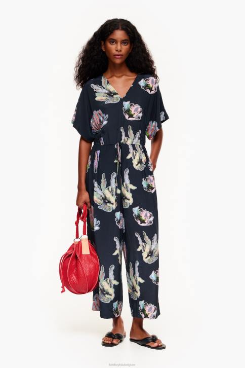 lange jumpsuit met koraalprint Bimba Y Lola grijs kleding 4HDL186